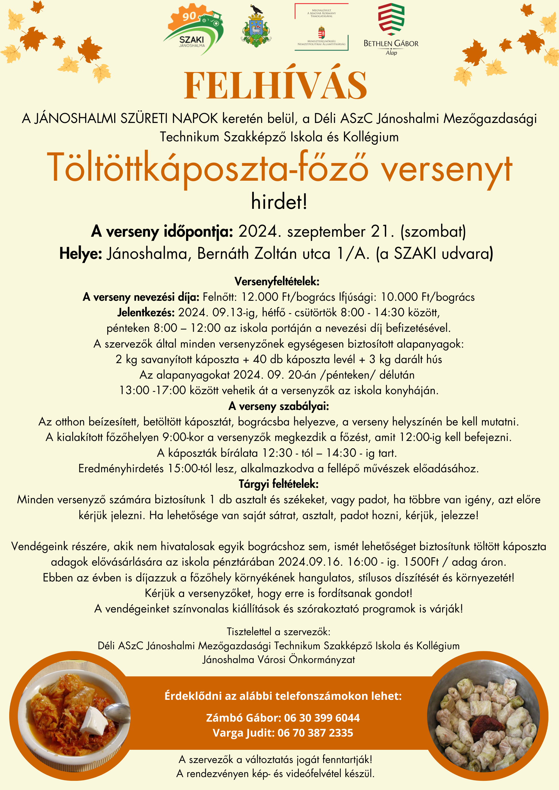 Felhívás - Töltöttkáposzta-főző verseny